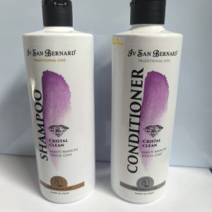 SHAMPOO Y ACONDICIONADOR PROFESIONAL COMPETICION PAJAROS BLANCOS Y MELANICOS SAN BERNARD 500 ML.