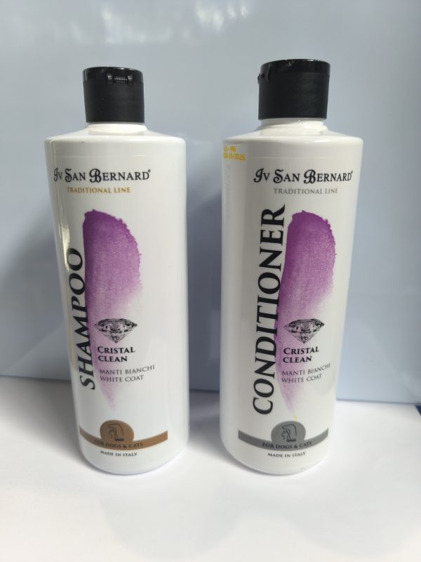 SHAMPOO Y ACONDICIONADOR PROFESIONAL COMPETICION PAJAROS BLANCOS Y MELANICOS SAN BERNARD 500 ML.